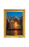 Shri Kedarnath Jyotirlinga Photo Frame  10x14 Inches-Brown Wooden Frame for Home , Office & Temple Decoration and Gifting