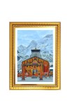 Shri Kedarnath Jyotirlinga Photo Frame  10x14 Inches-Brown Wooden Frame for Home , Office & Temple Decoration and Gifting