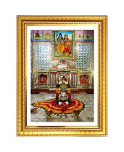 Kailash Shantiswer Mahadev Photo Frame  10x14 Inches-Brown Wooden Frame for Home , Office & Temple Decoration and Gifting