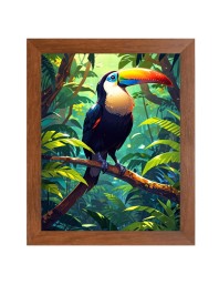 AI Funny AI Funny Bird Art Picture for Kids Art Picture for Kids - 10x14 inches, Brown Color - Perfect Wall Decor for Children's Room