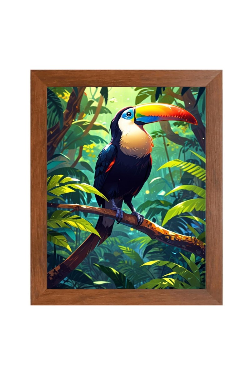 AI Funny AI Funny Bird Art Picture for Kids Art Picture for Kids - 10x14 inches, Brown Color - Perfect Wall Decor for Children's Room