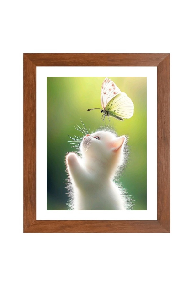 AI Funny AI Funny Cute Cat  Art Picture for Kids Art Picture for Kids - 10x14 inches, Brown Color - Perfect Wall Decor for Children's Room