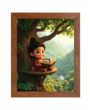 AI Funny AI Funny Cut Boy Art Picture for Kids Art Picture for Kids - 10x14 inches, Brown Color - Perfect Wall Decor for Children's Room