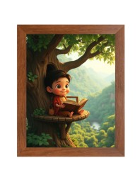 AI Funny AI Funny Cut Boy Art Picture for Kids Art Picture for Kids - 10x14 inches, Brown Color - Perfect Wall Decor for Children's Room