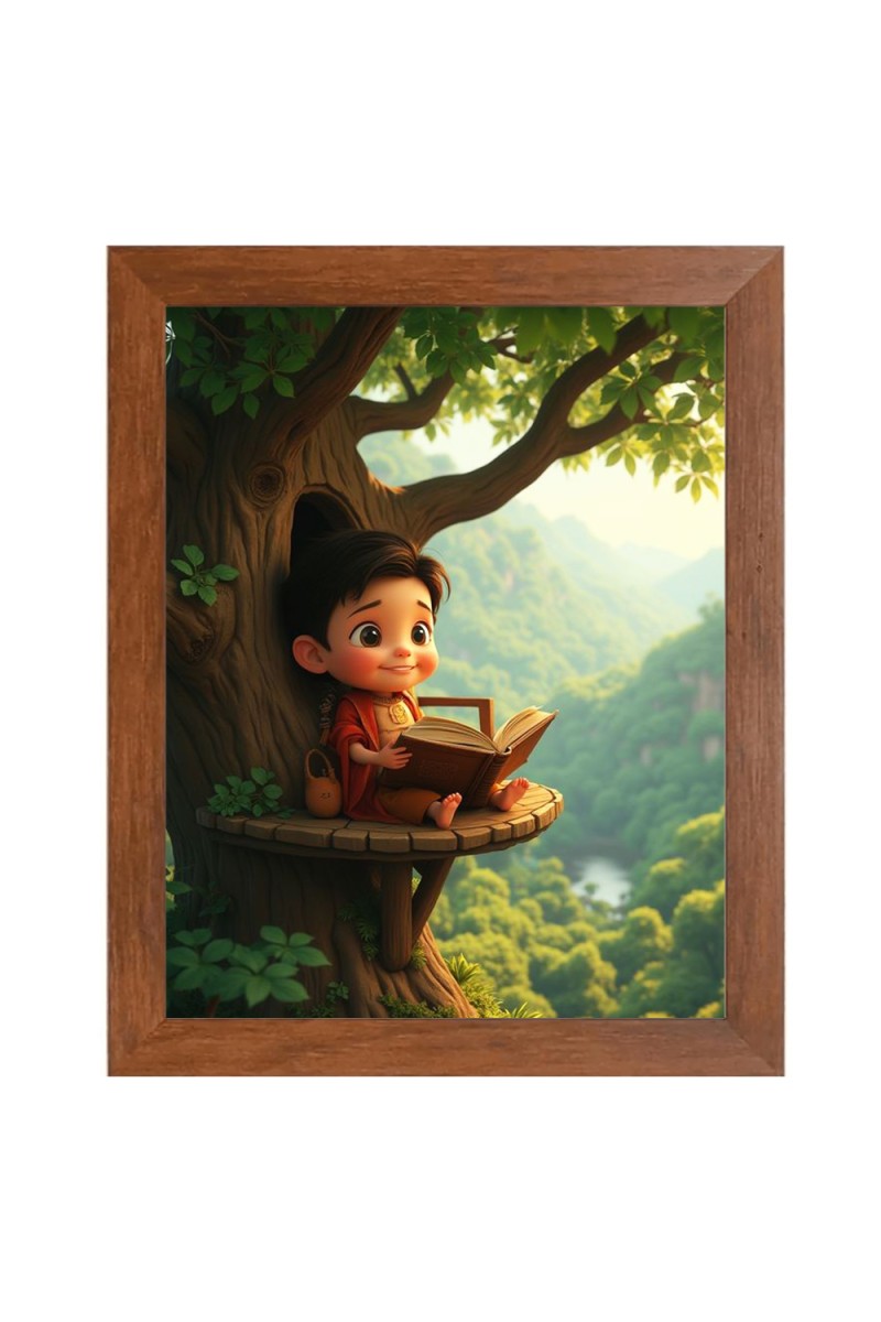 AI Funny AI Funny Cut Boy Art Picture for Kids Art Picture for Kids - 10x14 inches, Brown Color - Perfect Wall Decor for Children's Room