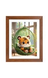 AI Funny AI Funny Cute Baby Tiger  Art Picture for Kids Art Picture for Kids - 10x14 inches, Brown Color - Perfect Wall Decor for Children's Room
