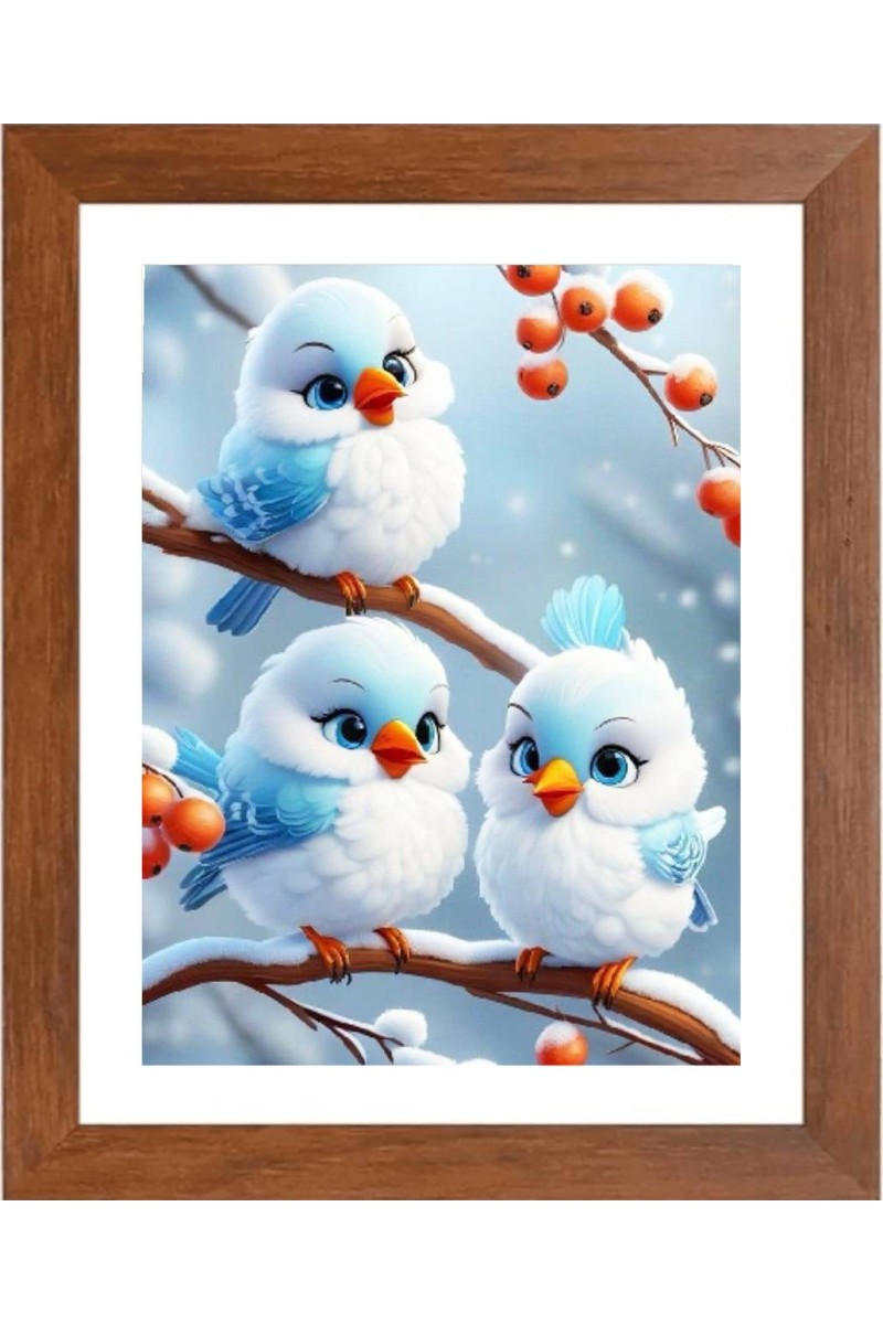 AI Funny AI Funny Cute Birds Art Picture for Kids Art Picture for Kids - 10x14 inches, Brown Color - Perfect Wall Decor for Children's Room