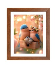 AI Funny AI Funny Cute Birds Art Picture for Kids Art Picture for Kids - 10x14 inches, Brown Color - Perfect Wall Decor for Children's Room