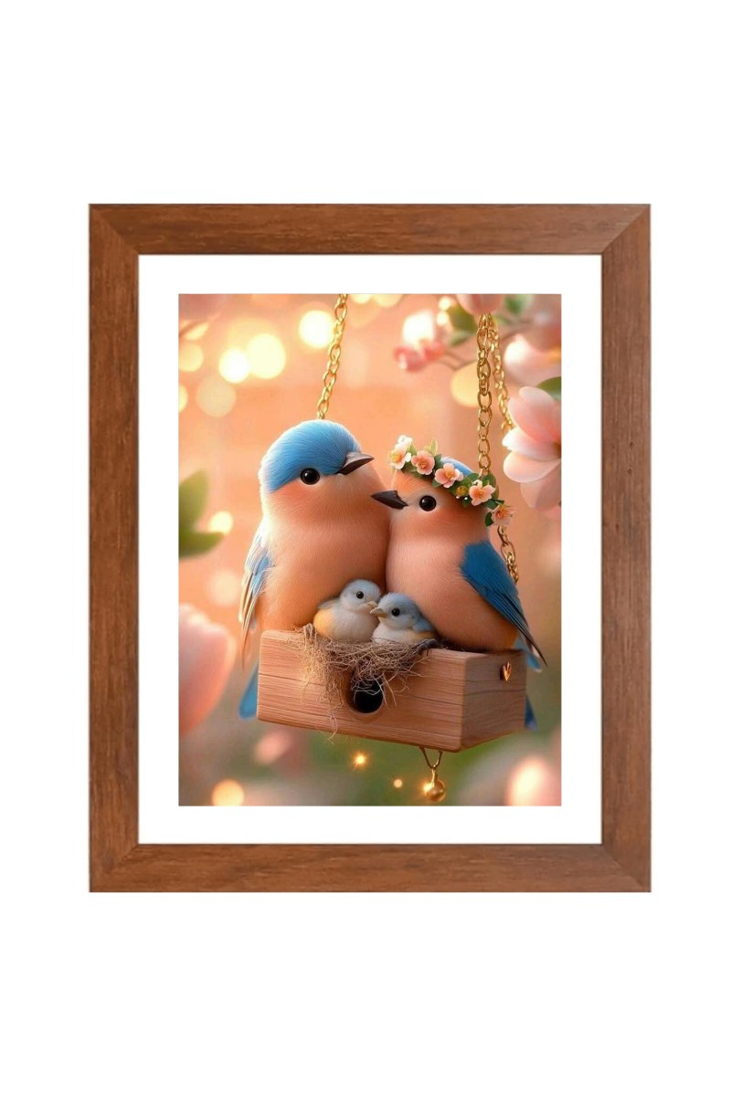 AI Funny AI Funny Cute Birds Art Picture for Kids Art Picture for Kids - 10x14 inches, Brown Color - Perfect Wall Decor for Children's Room
