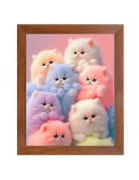 AI Funny AI Funny Cute Cat  Art Picture for Kids Art Picture for Kids - 10x14 inches, Brown Color - Perfect Wall Decor for Children's Room