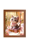 AI Funny AI Funny Cute Cat  Art Picture for Kids Art Picture for Kids - 10x14 inches, Brown Color - Perfect Wall Decor for Children's Room