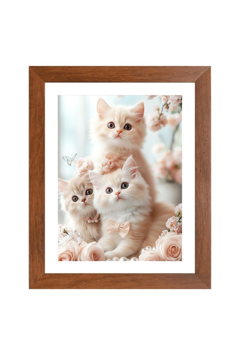 AI Funny AI Funny Cute Cat  Art Picture for Kids Art Picture for Kids - 10x14 inches, Brown Color - Perfect Wall Decor for Children's Room