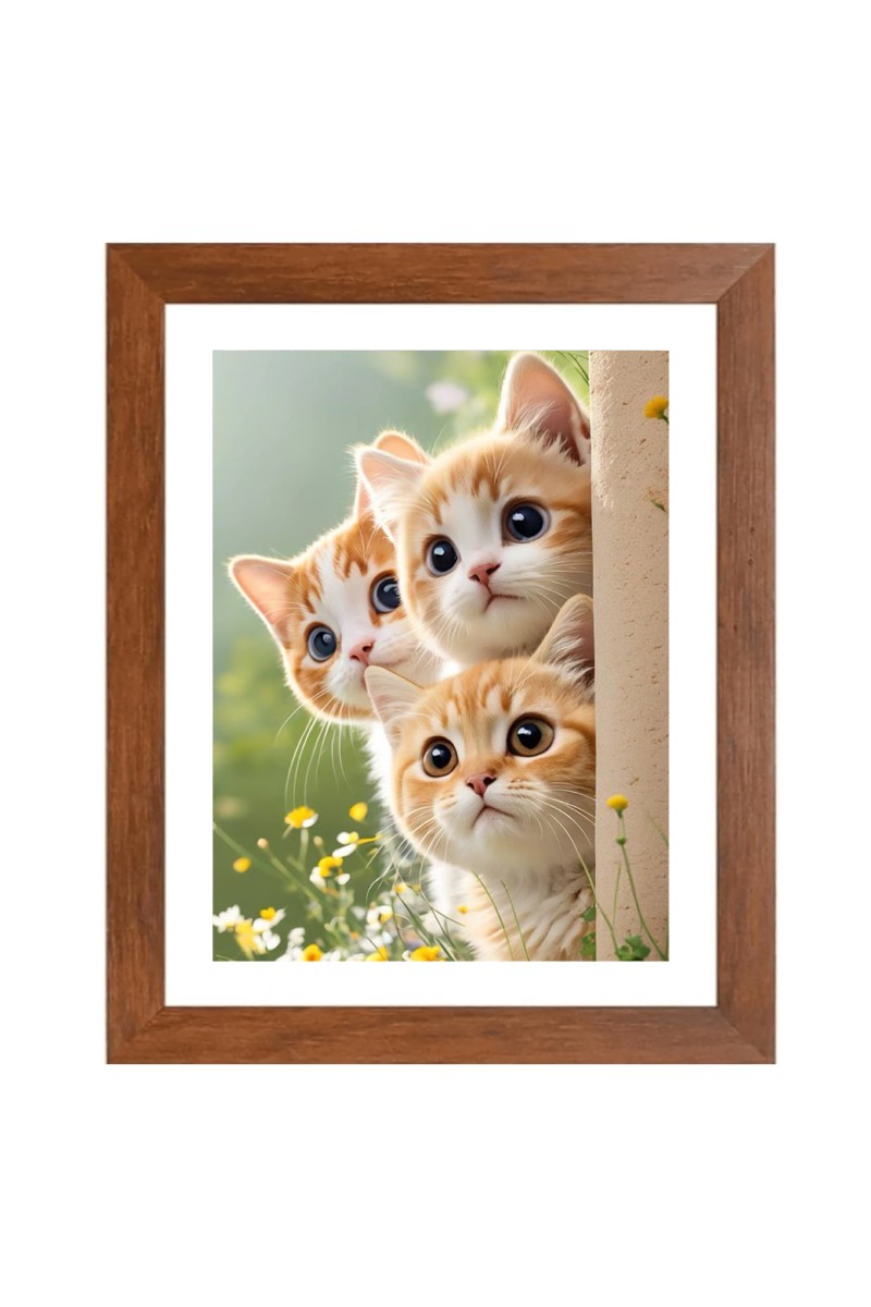 AI Funny AI Funny Cute Cat  Art Picture for Kids Art Picture for Kids - 10x14 inches, Brown Color - Perfect Wall Decor for Children's Room