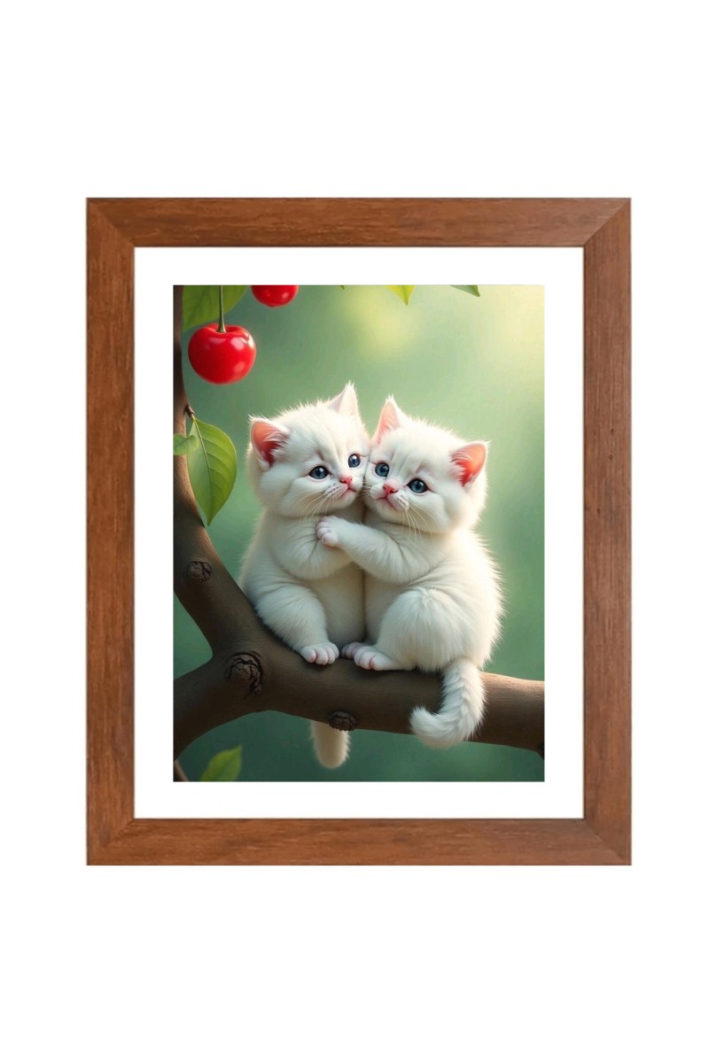 AI Funny AI Funny Cute Cat  Art Picture for Kids Art Picture for Kids - 10x14 inches, Brown Color - Perfect Wall Decor for Children's Room