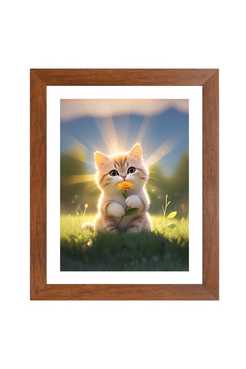 AI Funny AI Funny Cute Cat  Art Picture for Kids Art Picture for Kids - 10x14 inches, Brown Color - Perfect Wall Decor for Children's Room