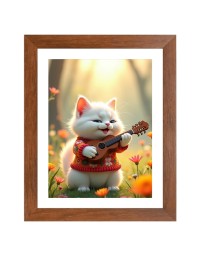AI Funny AI Funny Cute Cat  Art Picture for Kids Art Picture for Kids - 10x14 inches, Brown Color - Perfect Wall Decor for Children's Room