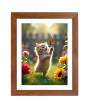 AI Funny AI Funny Cute Cat  Art Picture for Kids Art Picture for Kids - 10x14 inches, Brown Color - Perfect Wall Decor for Children's Room