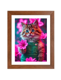 AI Funny AI Funny Cute Cat  Art Picture for Kids Art Picture for Kids - 10x14 inches, Brown Color - Perfect Wall Decor for Children's Room