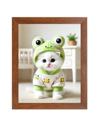 AI Funny AI Funny Cute Cat  Art Picture for Kids Art Picture for Kids - 10x14 inches, Brown Color - Perfect Wall Decor for Children's Room