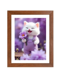 AI Funny AI Funny Cute Cat  Art Picture for Kids Art Picture for Kids - 10x14 inches, Brown Color - Perfect Wall Decor for Children's Room