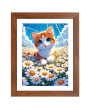 AI Funny AI Funny Cute Cat  Art Picture for Kids Art Picture for Kids - 10x14 inches, Brown Color - Perfect Wall Decor for Children's Room