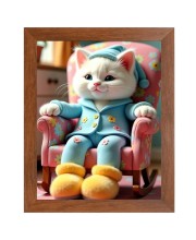 AI Funny AI Funny Cute Cat  Art Picture for Kids Art Picture for Kids - 10x14 inches, Brown Color - Perfect Wall Decor for Children's Room