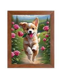 AI Funny AI Funny Cute Dog Art Picture for Kids Art Picture for Kids - 10x14 inches, Brown Color - Perfect Wall Decor for Children's Room