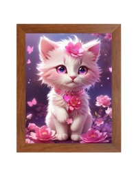 AI Funny AI Funny Cute Kitty Cat  Art Picture for Kids Art Picture for Kids - 10x14 inches, Brown Color - Perfect Wall Decor for Children's Room