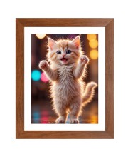 AI Funny AI Funny Cute Kitty Cat  Art Picture for Kids Art Picture for Kids - 10x14 inches, Brown Color - Perfect Wall Decor for Children's Room