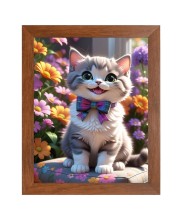 AI Funny AI Funny Cute Kitty Cat  Art Picture for Kids Art Picture for Kids - 10x14 inches, Brown Color - Perfect Wall Decor for Children's Room
