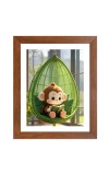 AI Funny AI Funny Cute Monkey Art Picture for Kids Art Picture for Kids - 10x14 inches, Brown Color - Perfect Wall Decor for Children's Room
