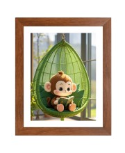 AI Funny AI Funny Cute Monkey Art Picture for Kids Art Picture for Kids - 10x14 inches, Brown Color - Perfect Wall Decor for Children's Room