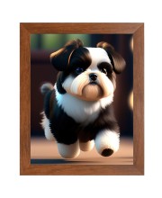 AI Funny AI Funny Cute Puppy Dog Art Picture for Kids Art Picture for Kids - 10x14 inches, Brown Color - Perfect Wall Decor for Children's Room