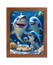 AI Funny AI Funny Dolphin Fish  Art Picture for Kids Art Picture for Kids - 10x14 inches, Brown Color - Perfect Wall Decor for Children's Room