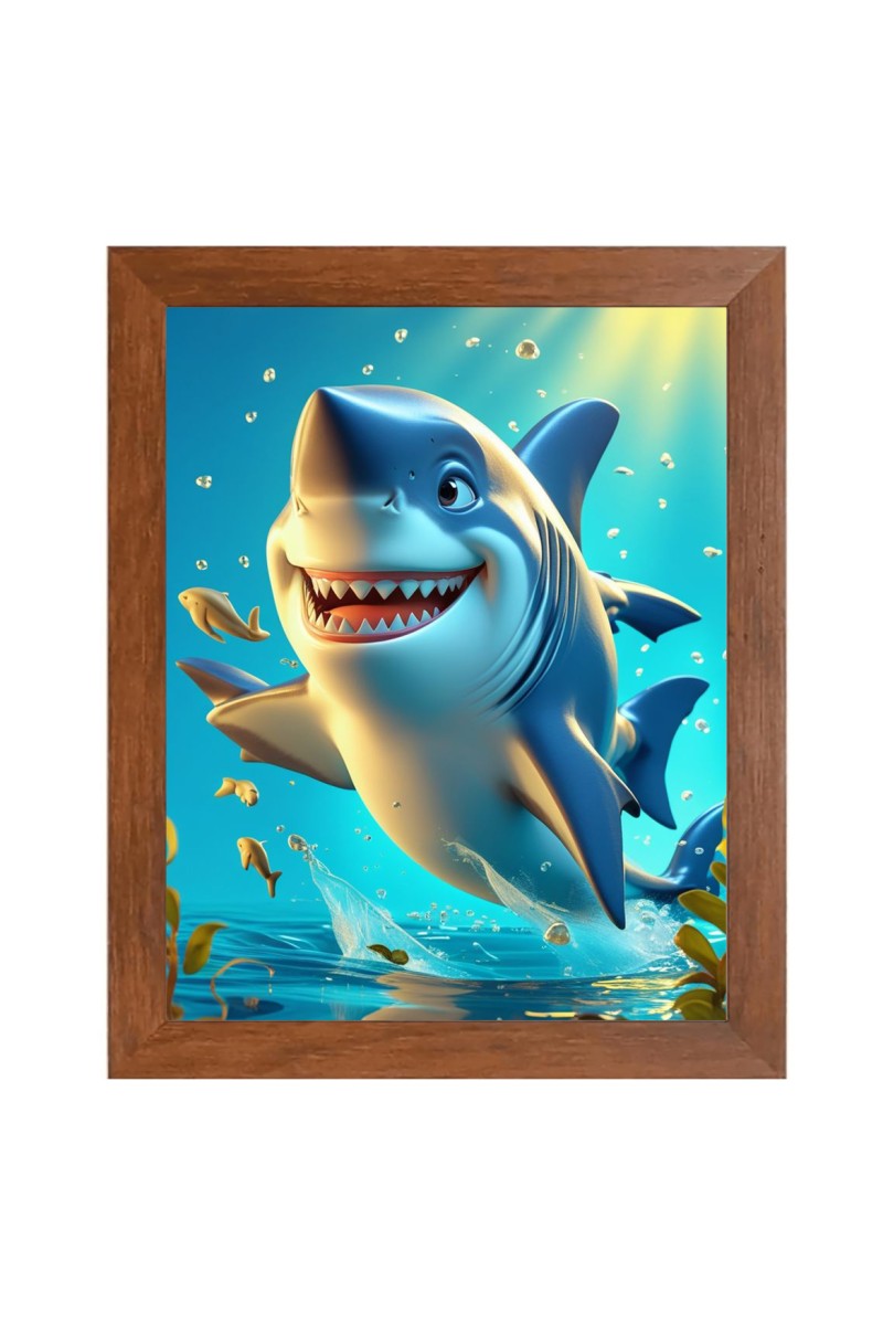 AI Funny AI Funny Dolphin Fish  Art Picture for Kids Art Picture for Kids - 10x14 inches, Brown Color - Perfect Wall Decor for Children's Room