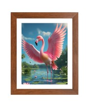 AI Funny AI Funny Flamingo  Art Picture for Kids Art Picture for Kids - 10x14 inches, Brown Color - Perfect Wall Decor for Children's Room