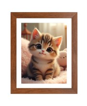 AI Funny AI Funny Cute Kitty Cat  Art Picture for Kids Art Picture for Kids - 10x14 inches, Brown Color - Perfect Wall Decor for Children's Room