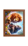 AI Funny AI Funny Lion And King Kong Art Picture for Kids Art Picture for Kids - 10x14 inches, Brown Color - Perfect Wall Decor for Children's Room