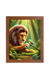 AI Funny AI Funny Lion with bird Art Picture for Kids Art Picture for Kids - 10x14 inches, Brown Color - Perfect Wall Decor for Children's Room AI Funny AI Funny Lion with bird Art Picture for Kids Art Picture for Kids - 10x14 inches, Brown Color - Perfect Wall Decor for Children's Room
