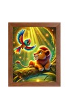 AI Funny AI Funny Lion with Bird Art Picture for Kids Art Picture for Kids - 10x14 inches, Brown Color - Perfect Wall Decor for Children's Room AI Funny AI Funny Lion with Bird Art Picture for Kids Art Picture for Kids - 10x14 inches, Brown Color - Perfect Wall Decor for Children's Room