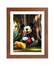 AI Funny AI Funny Micky Mouse  Art Picture for Kids Art Picture for Kids - 10x14 inches, Brown Color - Perfect Wall Decor for Children's Room