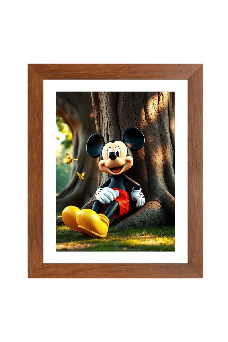 AI Funny AI Funny Micky Mouse  Art Picture for Kids Art Picture for Kids - 10x14 inches, Brown Color - Perfect Wall Decor for Children's Room