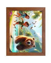 AI Funny AI Funny Polar bear with kid  Art Picture for Kids Art Picture for Kids - 10x14 inches, Brown Color - Perfect Wall Decor for Children's Room