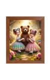 AI Funny AI Funny Teddy Bear With Girls Art Picture for Kids Art Picture for Kids - 10x14 inches, Brown Color - Perfect Wall Decor for Children's Room