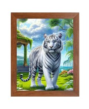 AI Funny AI Funny White Tiger Art Picture for Kids Art Picture for Kids - 10x14 inches, Brown Color - Perfect Wall Decor for Children's Room
