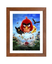 AI Funny AI Funny Angry Birds  Art Picture for Kids Art Picture for Kids - 10x14 inches, Brown Color - Perfect Wall Decor for Children's Room
