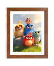 AI Funny AI Funny Angry Birds  Art Picture for Kids Art Picture for Kids - 10x14 inches, Brown Color - Perfect Wall Decor for Children's Room