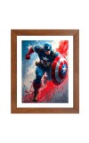 AI Funny AI Funny Captain America Art Picture for Kids Art Picture for Kids - 10x14 inches, Brown Color - Perfect Wall Decor for Children's Room