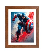 AI Funny AI Funny Captain America Art Picture for Kids Art Picture for Kids - 10x14 inches, Brown Color - Perfect Wall Decor for Children's Room