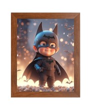 AI Funny AI Funny Cute baby Batman Art Picture for Kids Art Picture for Kids - 10x14 inches, Brown Color - Perfect Wall Decor for Children's Room